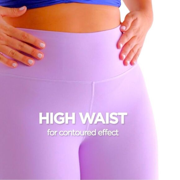 Fabletics Purple Powerhold Dynamic High Waisted Lattice 7/8 Leggings Size XXL - Picture 5 of 15